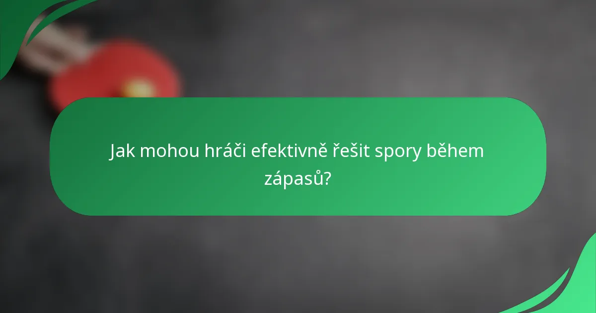 Jak mohou hráči efektivně řešit spory během zápasů?