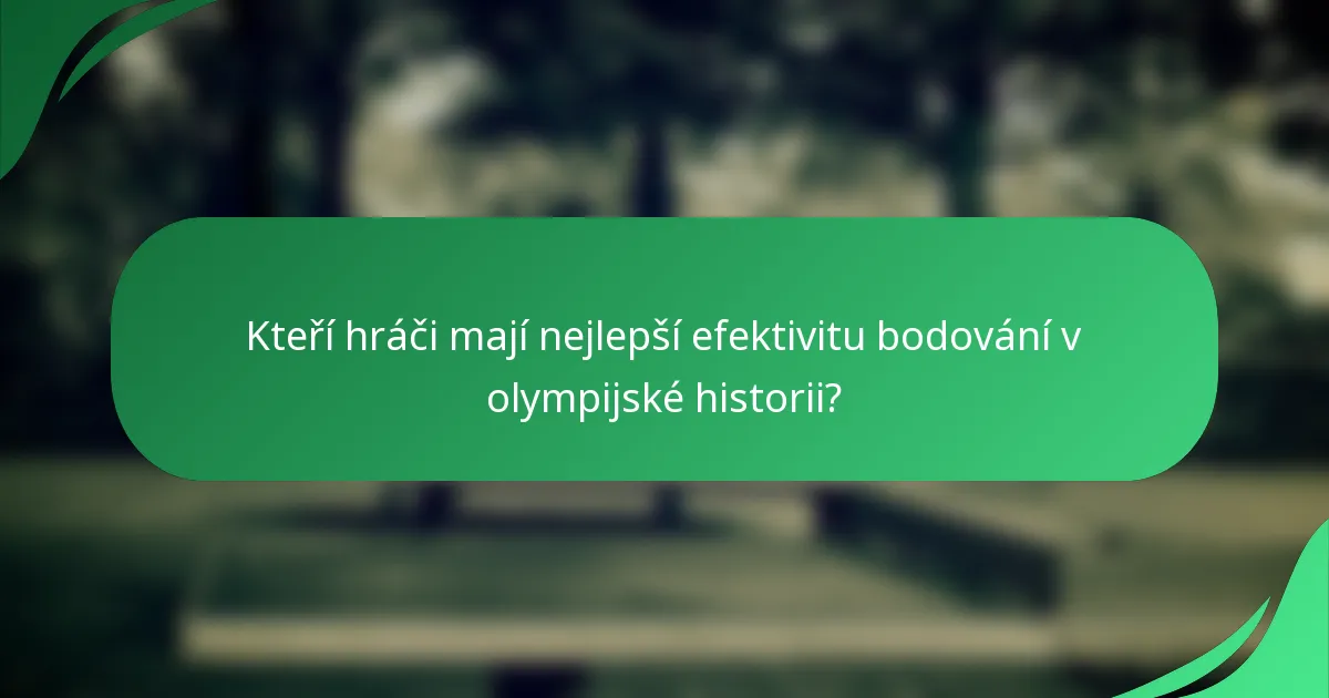 Kteří hráči mají nejlepší efektivitu bodování v olympijské historii?